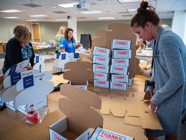 People Making Troopster Care Packages