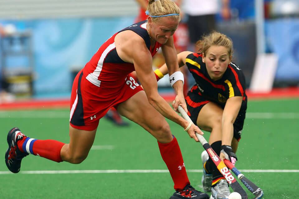 Kate (Barber) Kinnea Playing Field Hockey