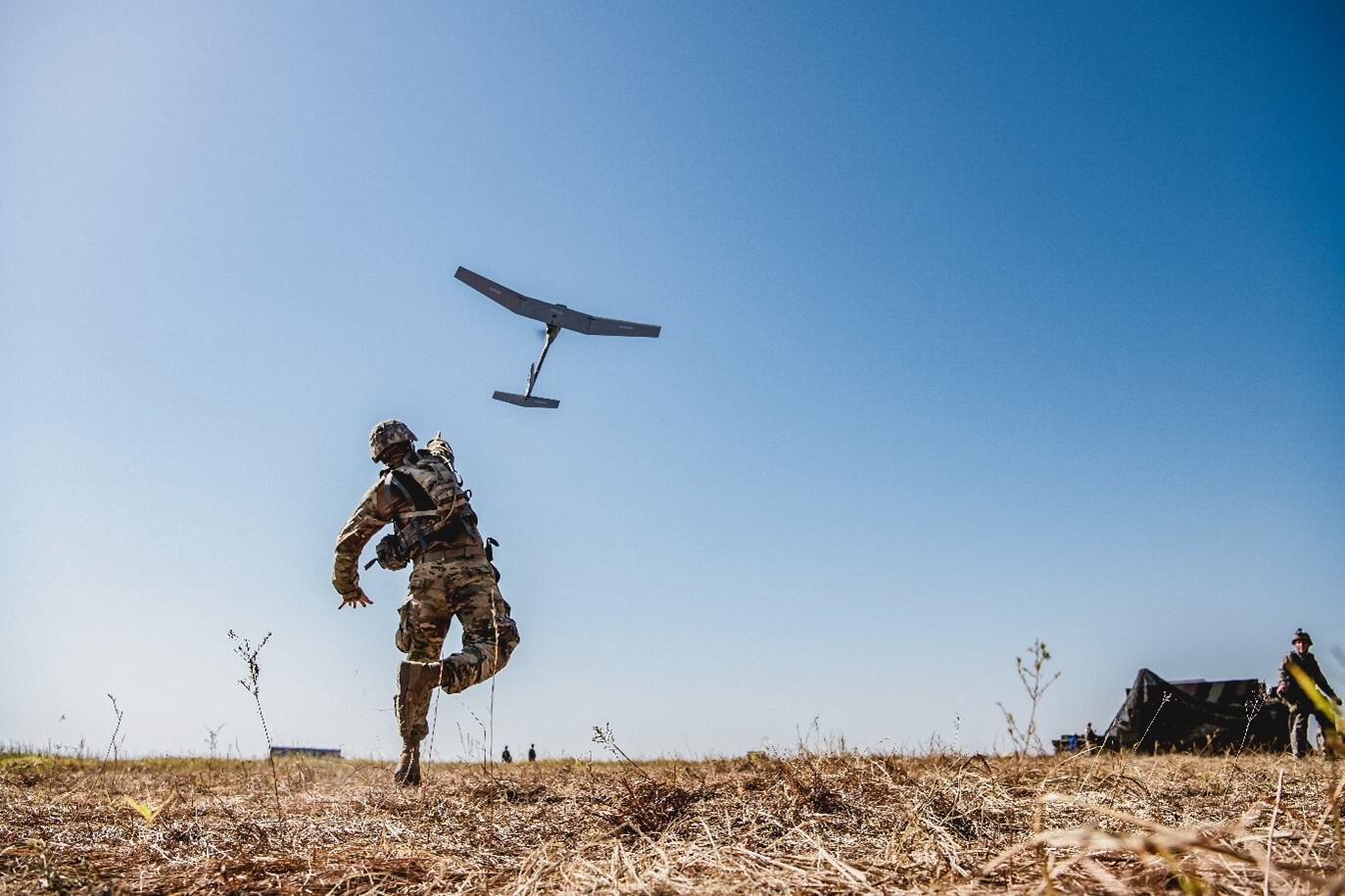 soldier launches uas
