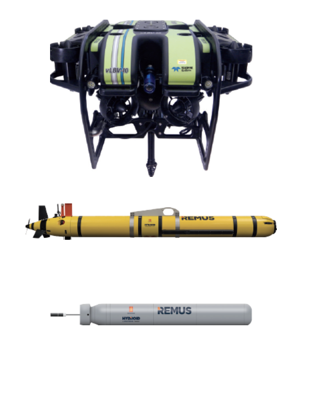 SeaBotix vLBV300, REMUS 600 AUV and REMUS M3V